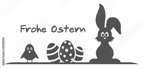 Osterhase Ostereier Kücken Frohe Ostern