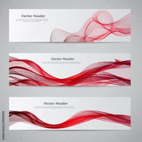 Abstract Colored Wave Header Background. Vector Illustration