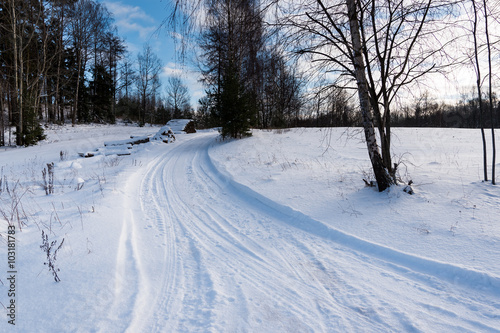 Winter landscape, Latvia.