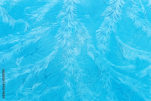 Hoar frost pattern on windshield
