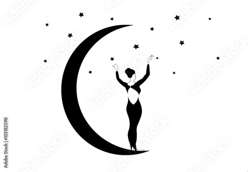 Donna, luna e stelle