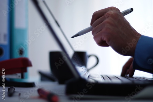 Photography Working on a laptop