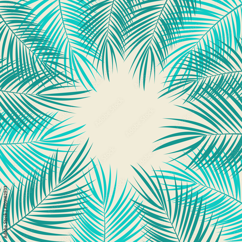 Palm Leaf Vector Background Illustration