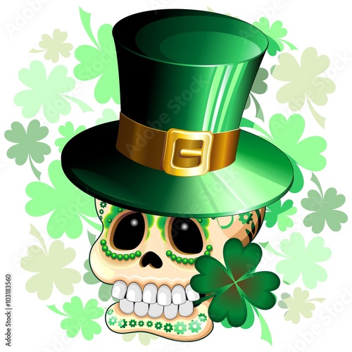 St Patrick Skull Cartoon 