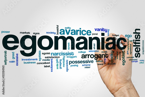 Tableau sur toile Egomaniac word cloud