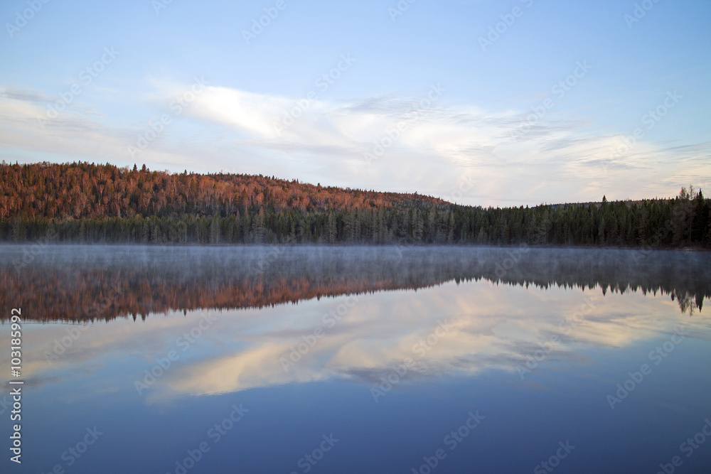 Landscape of a wild lake in Canada