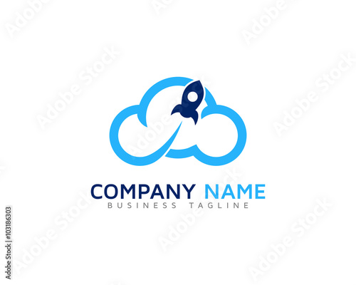 Cloud Rocket Logo Design Template