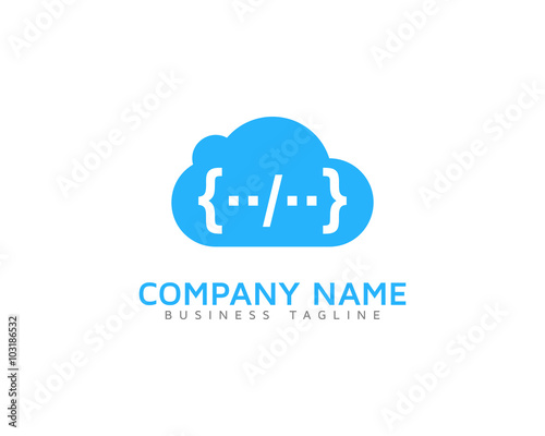 Cloud Code Logo Design Template