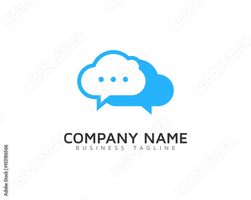 Cloud Chat Logo Design Template