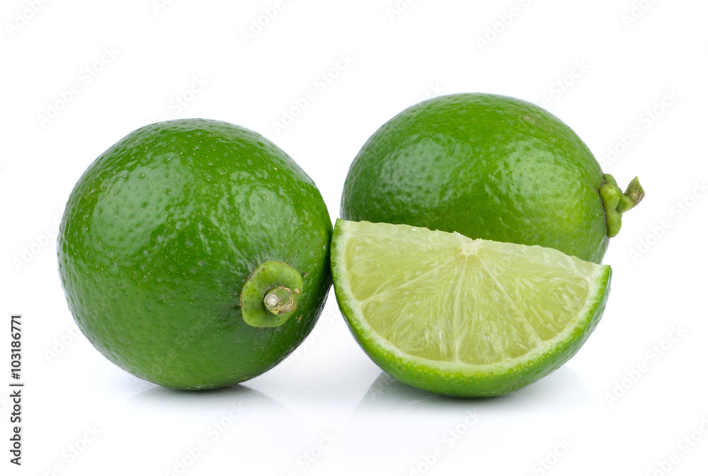 lime on white background lime on white background