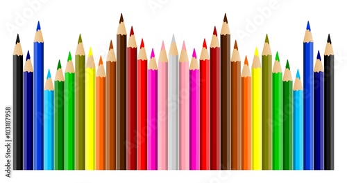 Beautiful multicolored crayons