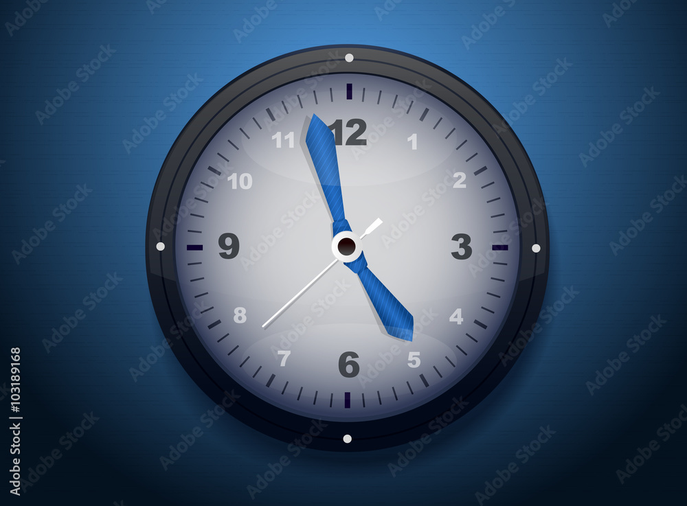 Business Hours - clock with ties vector illustration Business Hours - clock with ties vector illustration