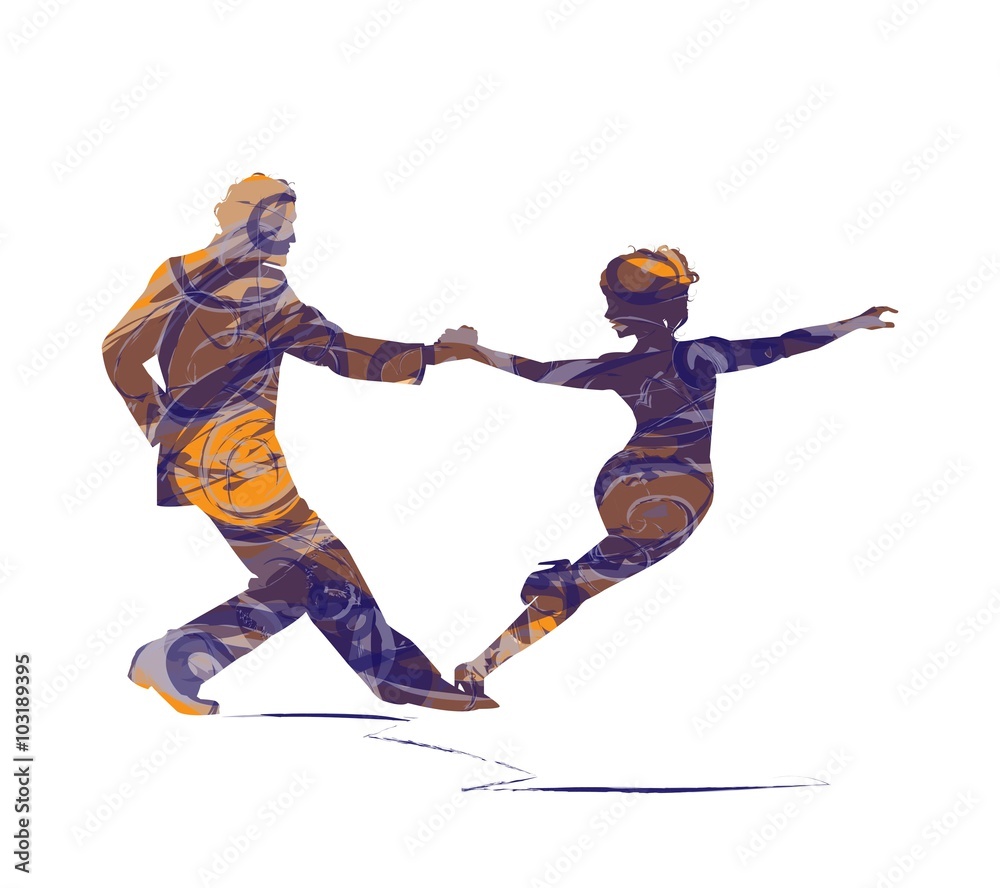 Fototapeta premium abstract silhouette of dancers
