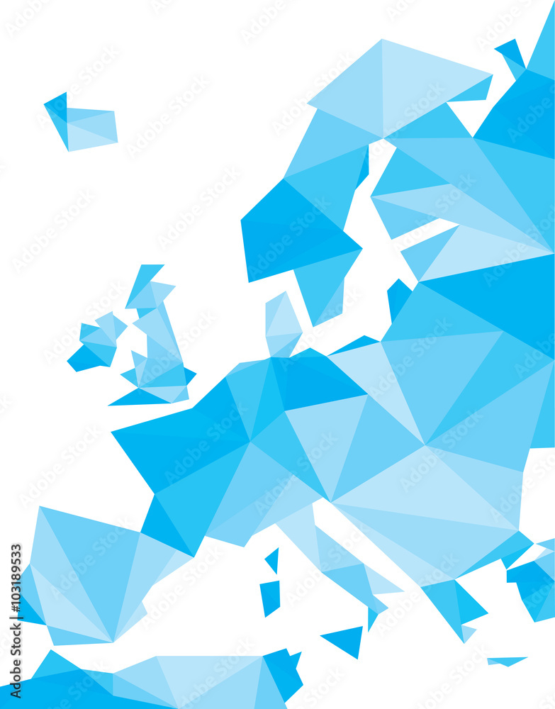 Obraz premium blue polygonal Europe vector map