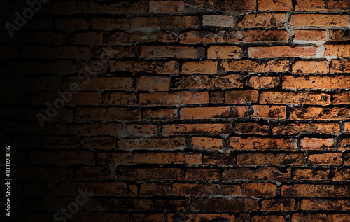 spot light on brick wall background