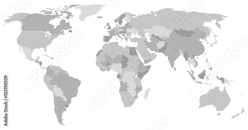 gray world map