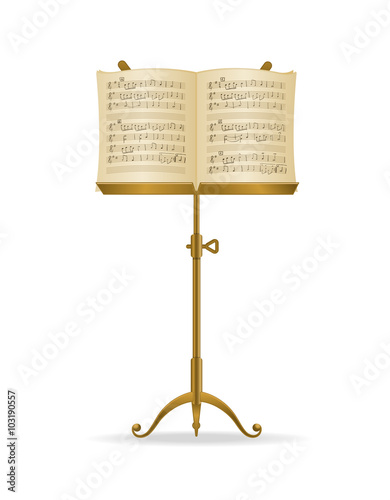 Music stand vector illustration isolated on white