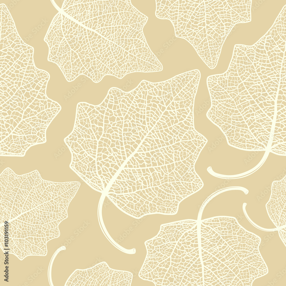 poplar leaf skeleton pattern Stock Vector | Adobe Stock