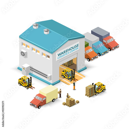 Warehouse vector illustration in the form of an isometric view