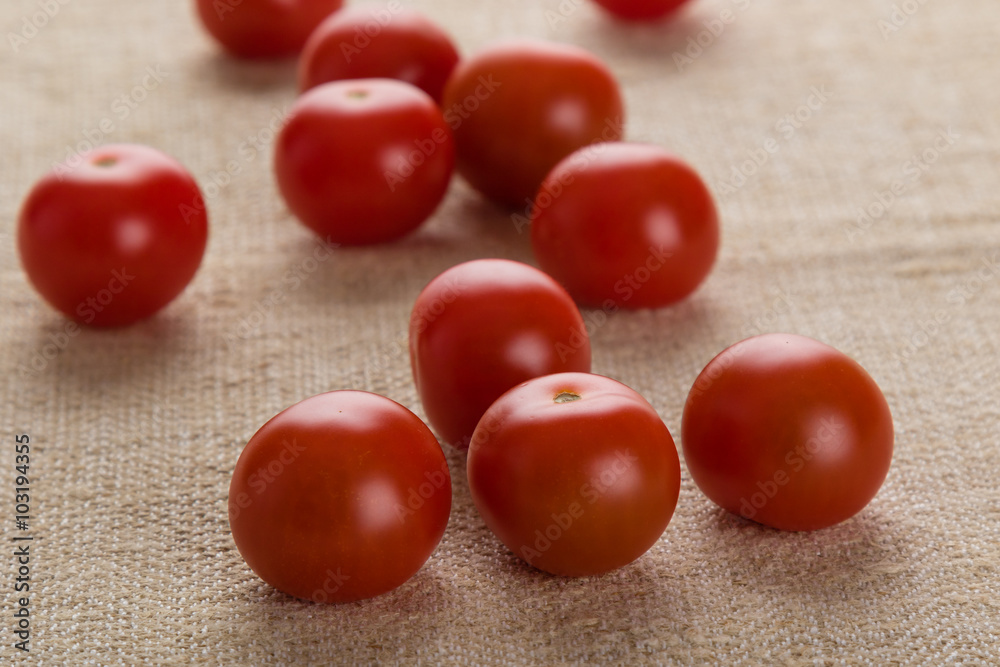 cherry tomatoes on cloth cherry tomatoes on cloth