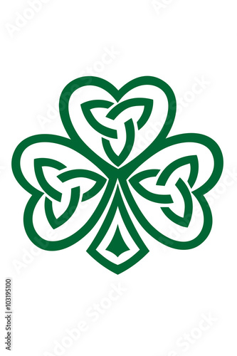 Celtic Shamrock symbol vector illustration isolated on white.