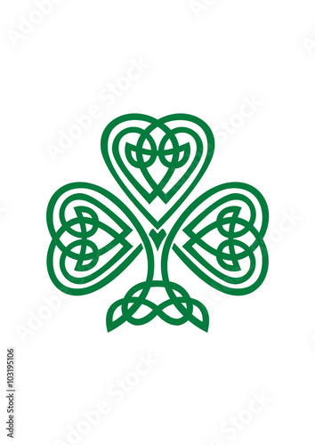 Celtic Shamrock symbol vector illustration isolated on white.