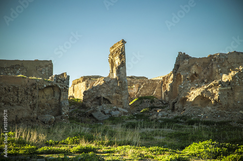 Ruins of old building in Iraqi Kurdistan region inside Kirkuk city photo