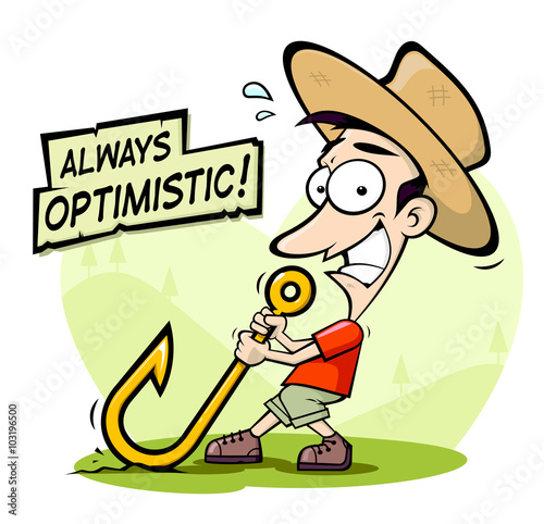 Funny optimistic fisherman