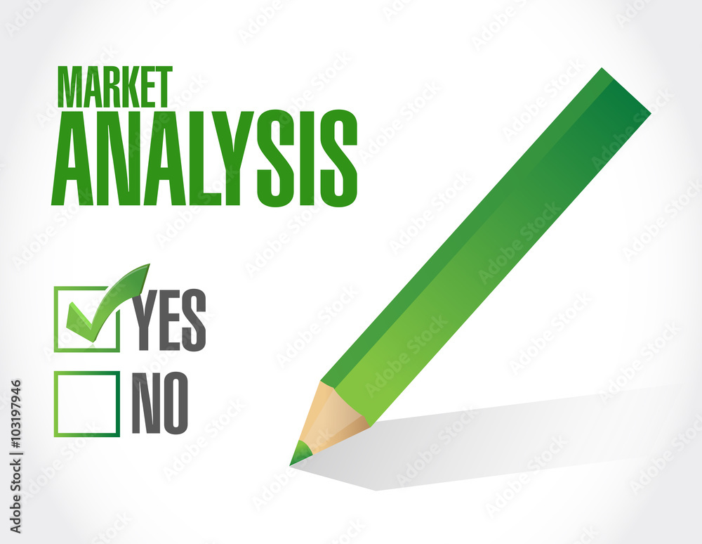 market analysis approval sign concept illustration market analysis approval sign concept illustration