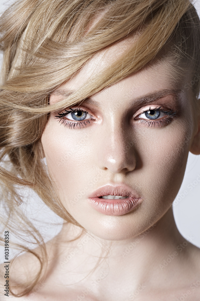 beautiful blond girl with hairstyle beautiful blond girl with hairstyle