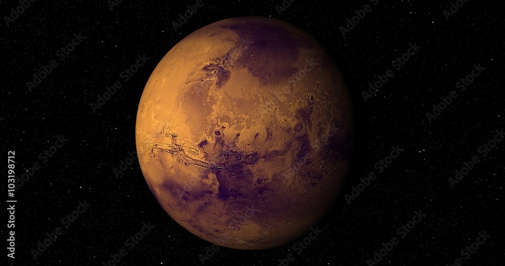 A smooth, gentle entry into orbit around Mars at 270 degrees longitude. Reverse clip for a departure shot. Data: JPL/USGS Astrogeology.