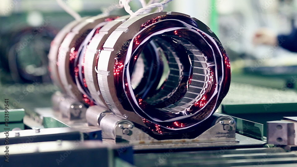 Electric motors automatic robot assembly.