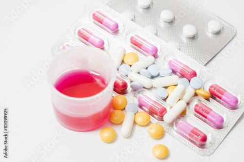 tablets, pills, syrups and medicines to improve health
