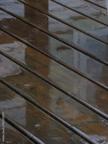 Wallpaper Mural close up  decks after rain.  Torontodigital.ca