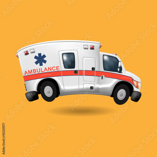 ambulance speeding ,vector cartoon