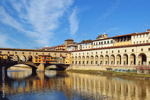 bridge Ponte Vecchio over the Arno River in Florence, Italy