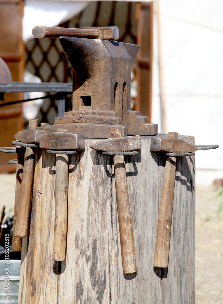 smithy, anvil and hammers smithy, anvil and hammers