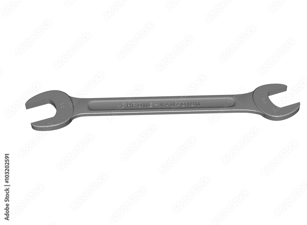 Hardware tool,chrome-vanadium wrench isolated on white Hardware tool,chrome-vanadium wrench isolated on white
