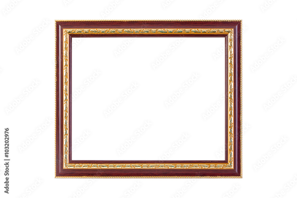 Ancient wooden photo frame isolated on white background. Ancient wooden photo frame isolated on white background.