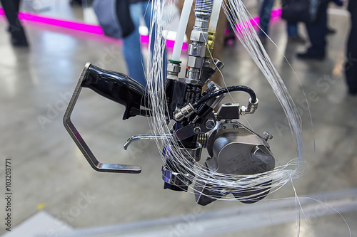Machine for the production of glass fibers