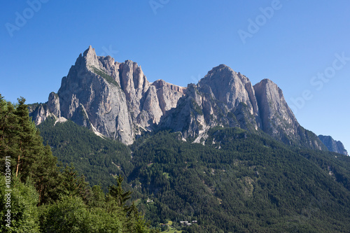 The Schlern (2,563 m) , a mountain of the Dolomites in South Tyrol, Italy 