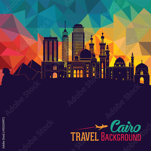 Cairo detailed skyline. Vector illustration