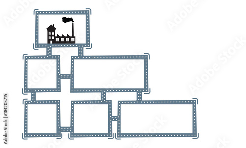 Abstract frame for your text and factory icon