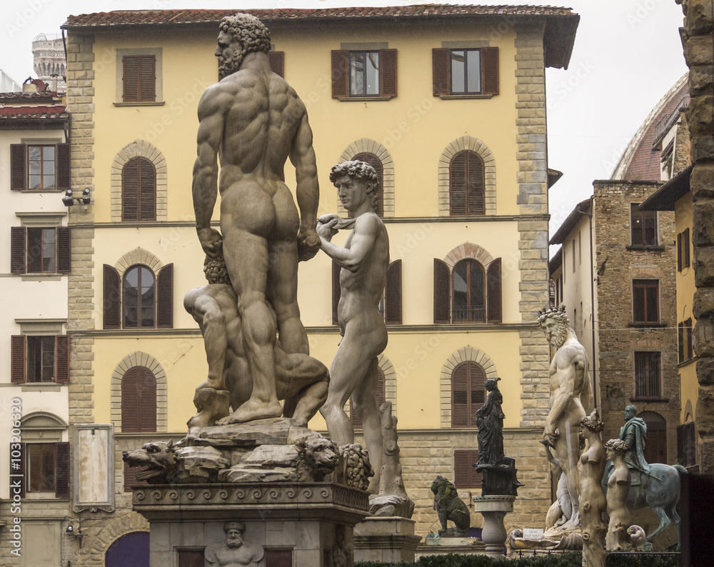 Toscana,Firenze,piazza della Signoria,statue.