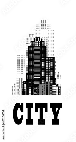 skyscrapers retro poster