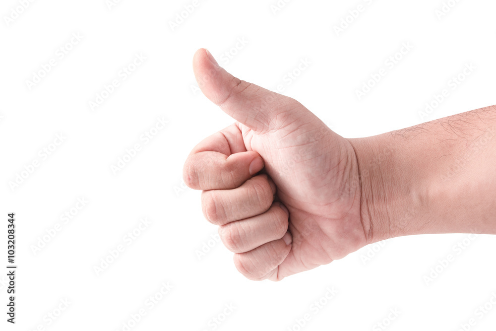 Man hand sign isolated on white background Man hand sign isolated on white background