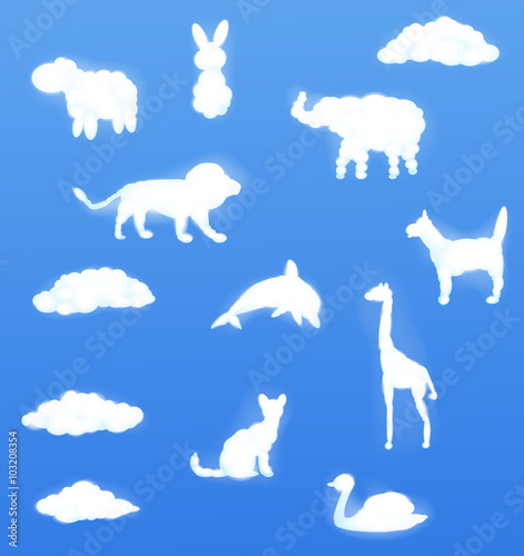 Illustration of Animal clouds shape