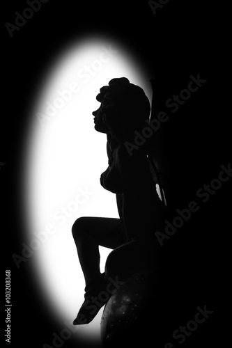 Girl posing in black and white