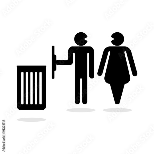 Dumpster and people talking