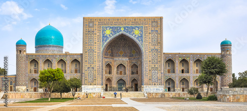 Facade madrasas in Registan Square in Samarkand photo